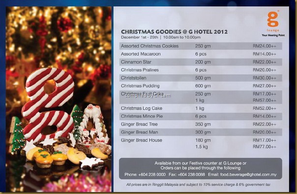 G HOTEL Christmas & New Year Dining in Penang by what2seeonline.com