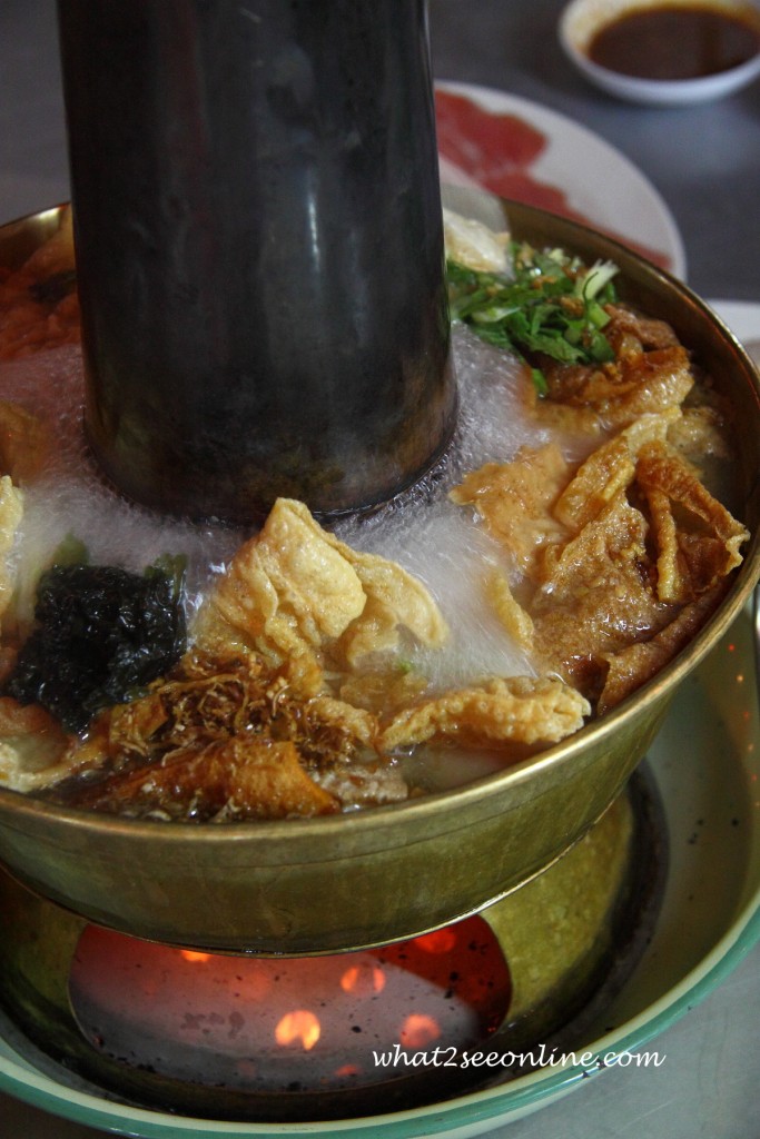 Teo Chew Charcoal Fish Steamboat heated up with charcoal fire at Eam Huat, Penang by Penang Food Blog - what2seeonline.com