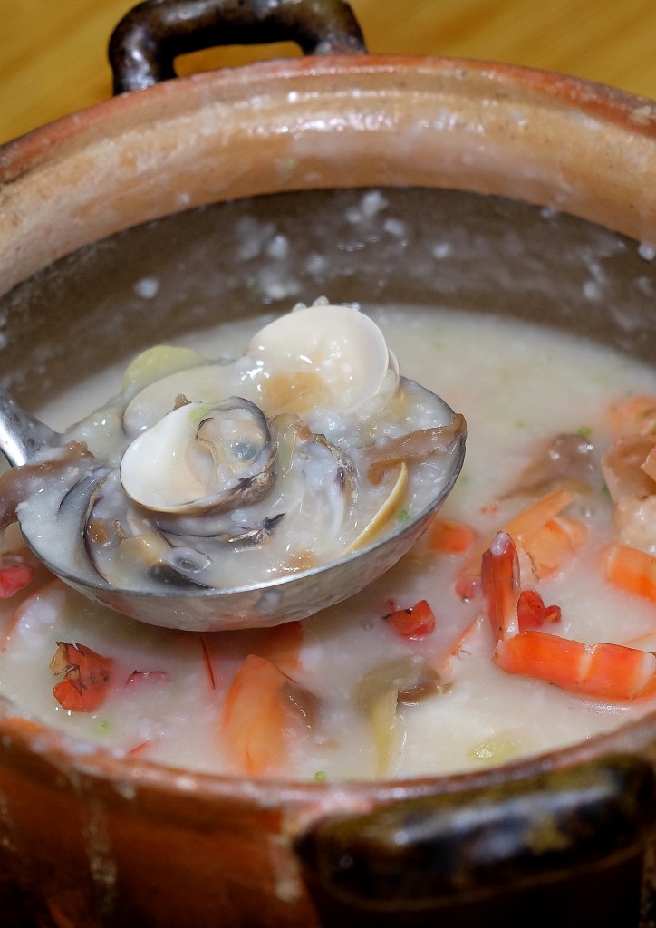 River Prawn and Clam (Kapa) porridge 