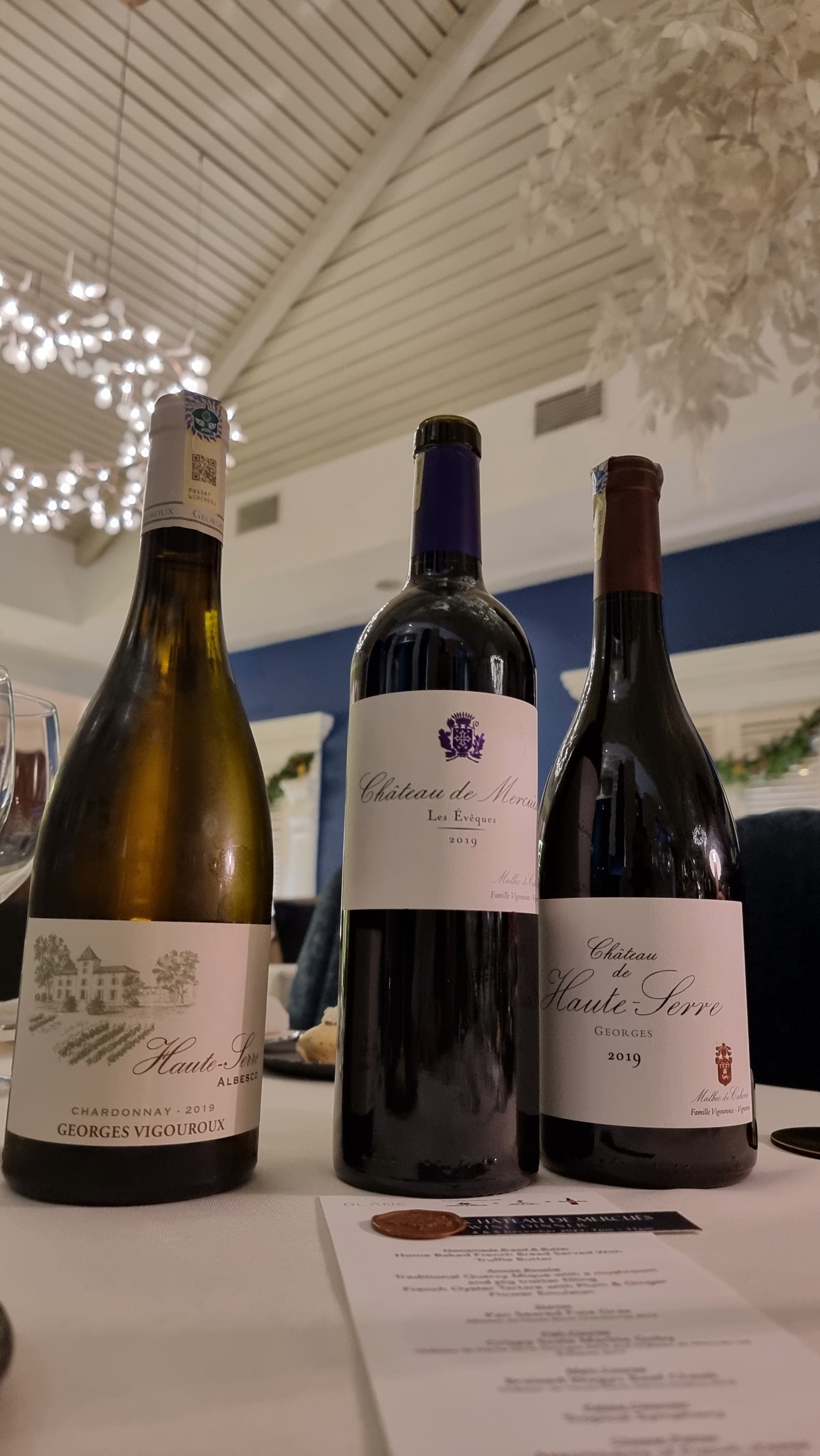 Château de Haute-Serre Albesco Chardonnay 2019, Château de Haute-Serre Georges 2019, Château de Mercuès Les Evêques 2019, Château de Haute-Serre Gèron Dadine 2018, Chaâteau de Mercuès Cuvée 6666 2018, Restaurant Blanc at Macalister Mansion Penang, Penang Food Blog, CK Lam, What2seeonline.com, Wine Pairing Dinner in Penang, One-Starred Michelin Chef Julien Poisot, Relais & Chateaux, Le Duèze, Chef Benny Yeoh, Château De Mercuès Wine Dinner, Bertrand-Gabriel Vigouroux, French Wines, Malbec,